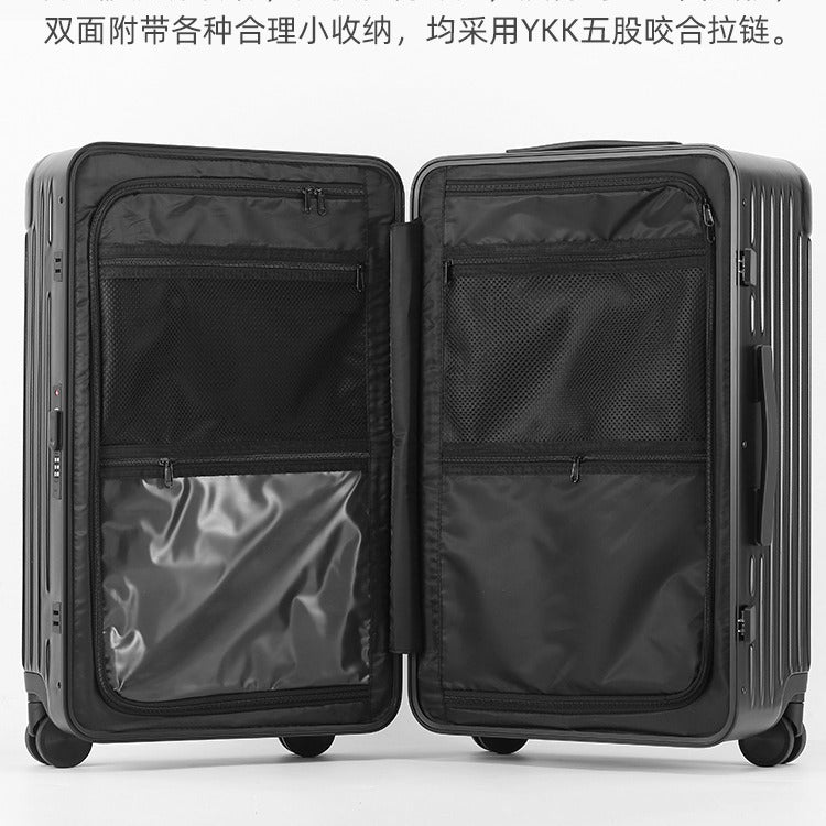 Large capacity suitcase Women's 24-inch aluminum frame trolley case Thickened 28-inch suitcase Leather case Password box Boarding