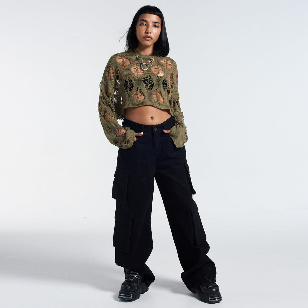 spring/summer new arrivals: european and american style women's fashion - sexy cutout top, trendy cropped knit sweater