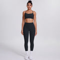 New criss-cross strap sports bra and leggings set - cloud-soft, quick-dry, compression yoga outfit for outdoor running and fitness