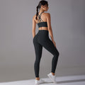 New arrival antibacterial wear-free underwear yoga suit beautiful back cross sports intimates fitness long yoga clothes two-piece set