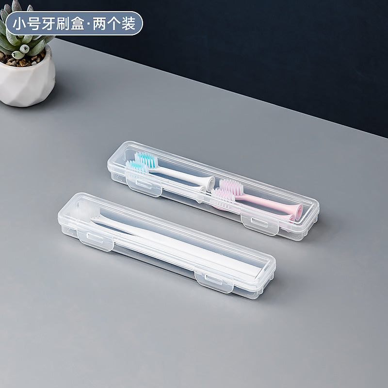 Multifunctional small storage box with lid Transparent plastic storage Toothbrush box Travel toothpaste Electric toothbrush storage box