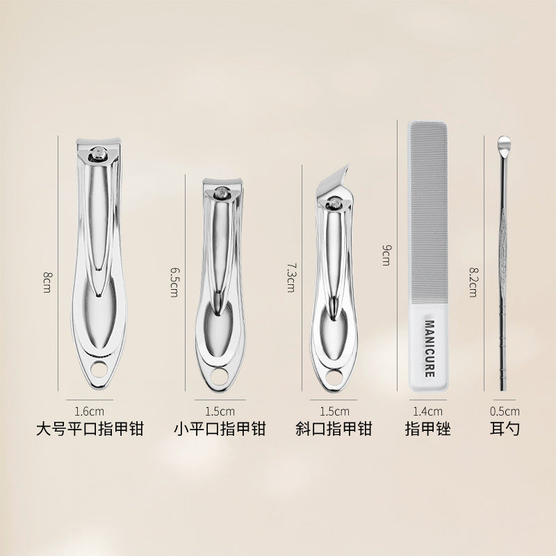 Nail clipper set with folding storage case - complete manicure tool kit - wholesale available - stainless steel nail clippers