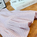 Girls' summer new korean style pink plaid shorts set - stylish and trendy baby girl outfit, kids' clothing, fashionable children's wear