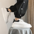Mcqueen white shoes men's easiest for matchthick sole heightened casual sports shoes classic student board shoes popular style 8853
