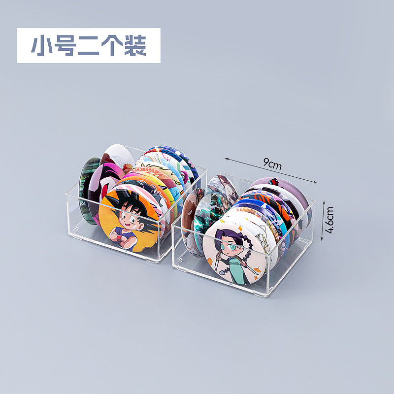 Desktop figure transparent storage box Multifunctional badge bar storage box Plastic peripheral drawer storage box