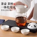 Panda travel tea set - quick cup kit, portable tea infuser, outdoor tea brewing cup, souvenir gift, portable
