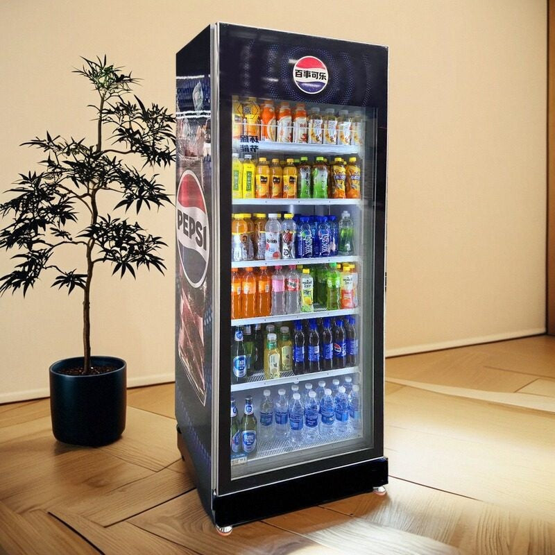 Large single door beer cabinet beverage cabinet bar refrigerated display cabinet commercial refrigerator supermarket fresh-keeping cabinet energy-saving commercial
