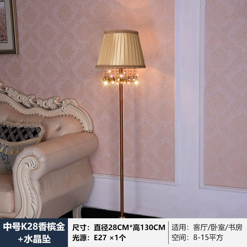 American light luxury crystal floor lamp living room coffee table scandinavian styleretro copper floor lamp vertical bedroom bedside lamp