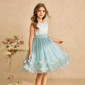 fashion stylegirl dress mesh embroidered flower girl dress kids princess dress vest dress sleeveless summer style
