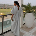European and american cross-border women's fashion:  spring new arrivals - stylish, casual, loose-fit striped v-neck tie-waist maxi dress
