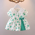 Korean children's summer new arrivals: floral short-sleeve dress - korean style princess sweet floral dress for baby girls
