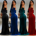 C7289 cross-border   fashion sexy slit dress luxury beading hot diamond evening dress