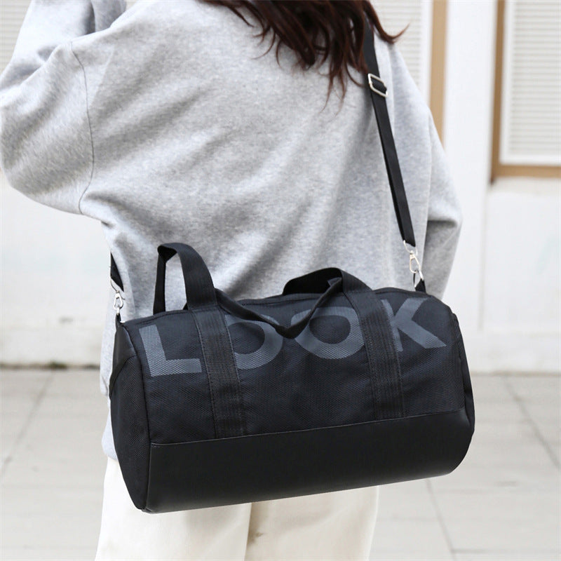 New travel bag women's anti-splashing sports yoga bag Korean version fashion letter fitness bag short business trip duffel bag