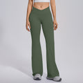 fully matte nylon cross high waist peach hip flared pants seamless quick-drying yoga fitness wide-leg pants for women