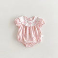Newborn baby summer romper  - korean style short sleeve bodysuit - cute newborn outfit