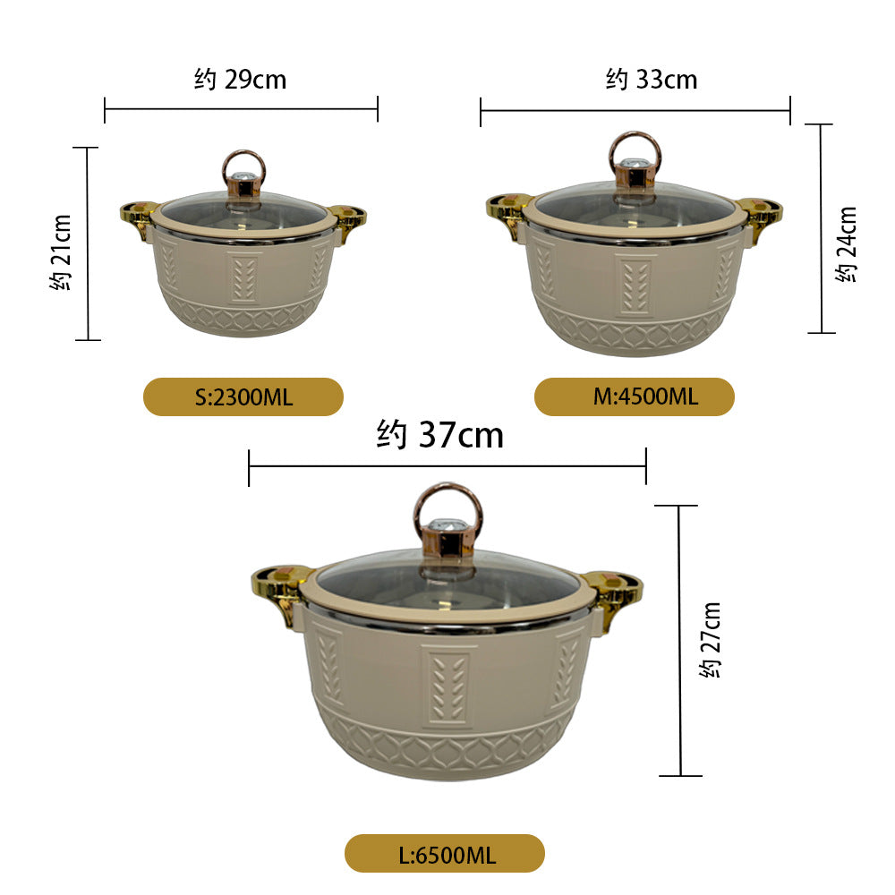cross-border 3pcs insulated lunch box 2.5l-4.5l-6.5l hot selling african food warmer cont