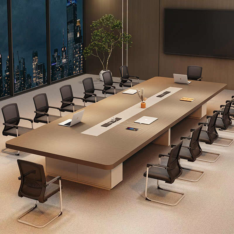 Saint-li large conference table, modern minimalist meeting room table and chair set, long table for staff training