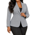 New arrival: solid color blazer - slim fit, figure-flattering, elegant single-breasted cardigan with notch lapel and unique design