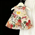 Cartoon print graffiti summer  new style toddler girl's chic tank dress - fashionable cartoon princess trend