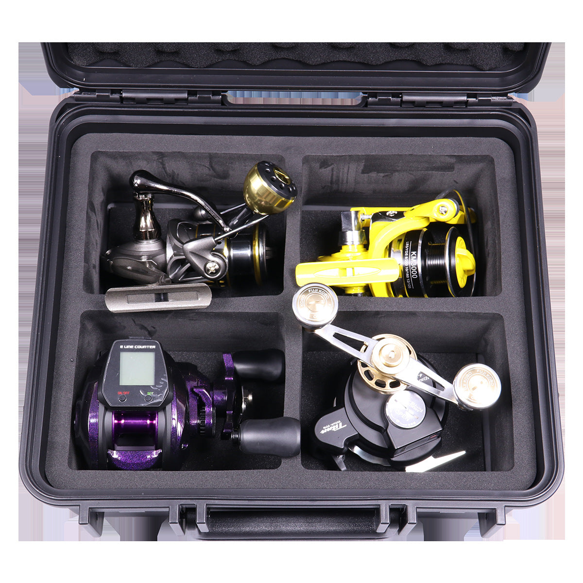 Fishing wheel box Hard shell Luya wheel storage bag Water drop wheel Waterproof protection box Spinning wheel storage box Sea fishing wheel box