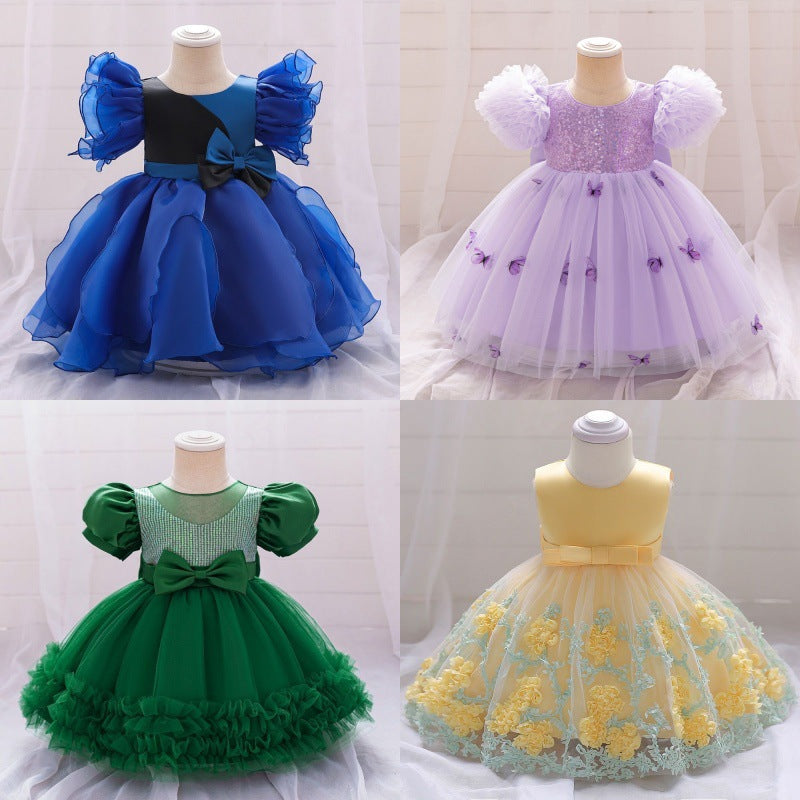 Girls' birthday dress princess dress summer  new children's summer outfit stylish dress baby summer dress