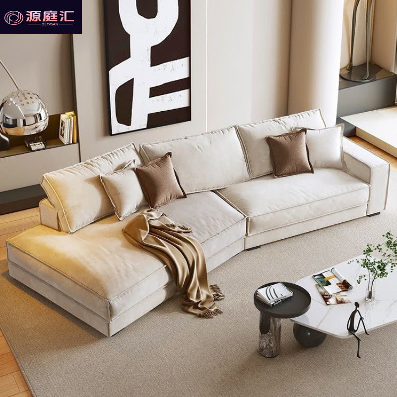 Italian high-end technology fabric sofa, budapest living room, special-shaped corner, modern minimalist curved no-wash sofa