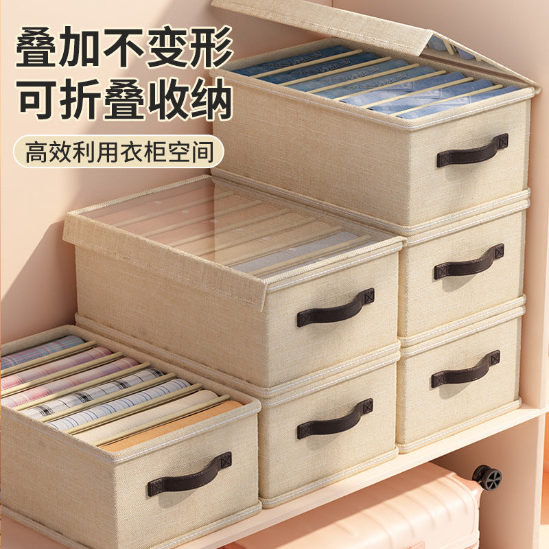 Cross-border good things, pants storage artifact, clothes, jeans, grid box, drawer-type dormitory wardrobe, layered finishing box