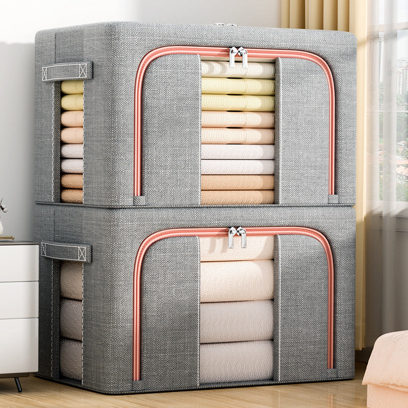Large window foldable storage box fabric basket wardrobe clothing clothes quilt bag storage box large capacity