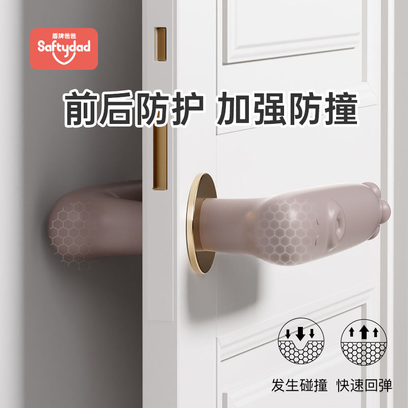 Cartoon octopus silicone door handle cover - silent, anti-collision, protective sleeve for safety door handles - anti-bump, anti-door, entry door