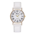 2023 new geneva watch: mother-of-pearl dial, geneva leather strap, large number fashion women's watch for export
