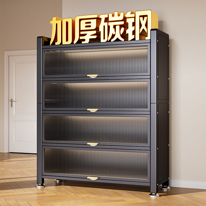 Steel dust-proof bookcase for home door multi-layer entrance cabinet large-capacity storage cabinet entrance flip-up door multi-layer storage