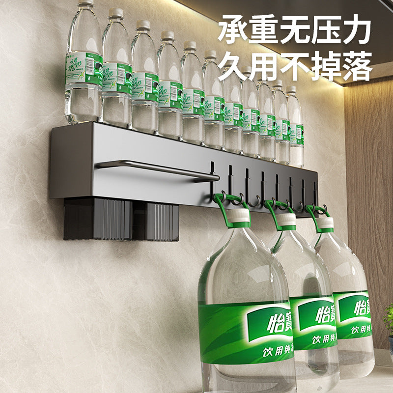 Stainless steel kitchen rack wall-mounted multi-functional non-punching knife holder integrated chopstick cage chopstick cartridge storage