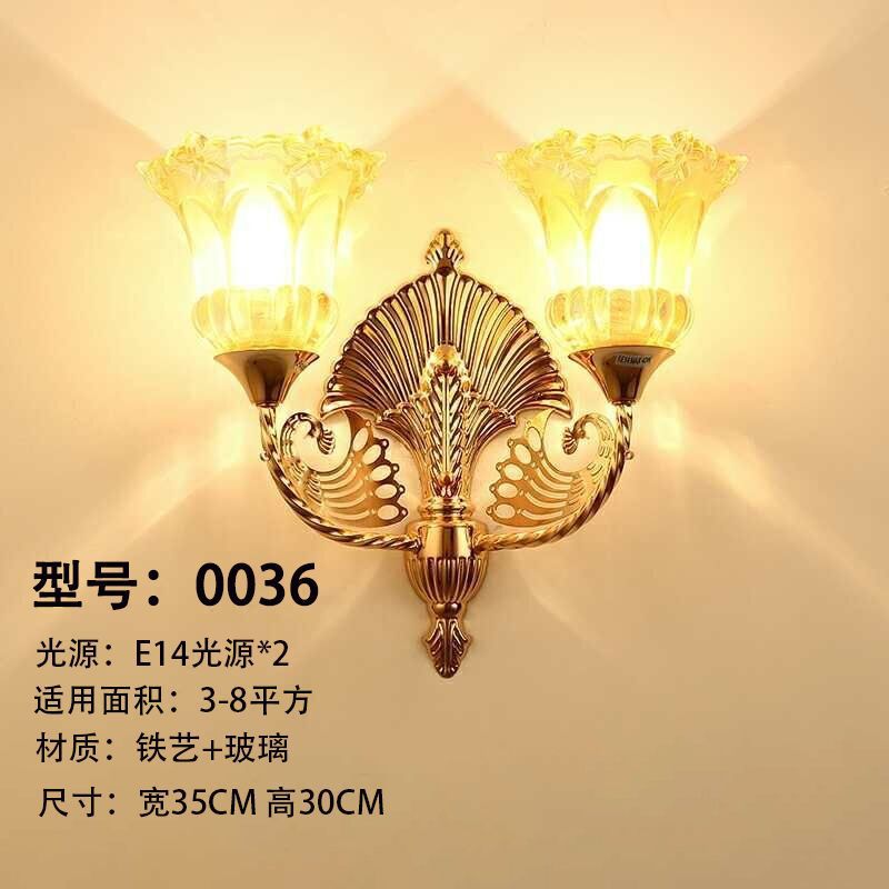 European style wall lamp - bedroom bedside light, modern minimalist aisle light, creative hotel living room corridor wall lamp, stairway light