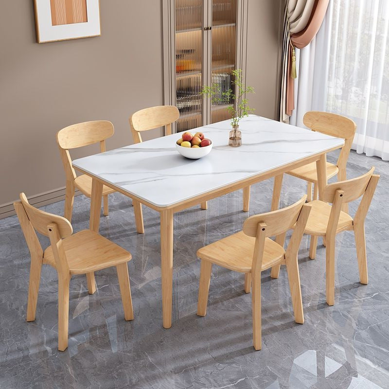 For home slate dining table and chair combination scandinavian dining table and chair restaurant solid wood dining table table and chair rectangular table and chair