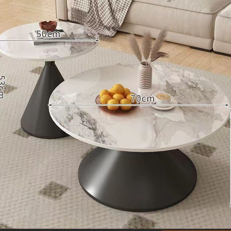 Cream style slate coffee table round living room for home small apartment b&b popular table modern normcore combination coffee table
