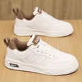 Men's spring 2026 new arrivals: versatile white casual skate shoes, low-top trendy sneakers for students, leather upper white shoes