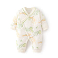 Babibele quilted jumpsuit thin cotton boneless khaki fall and winterpure cotton newborn 40g butterfly suit baby crawling suit