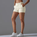 Fashion nude tight flap pocket pants yoga pants tummy control butt lift sports shorts quick-drying breathable running elastic fitness pants
