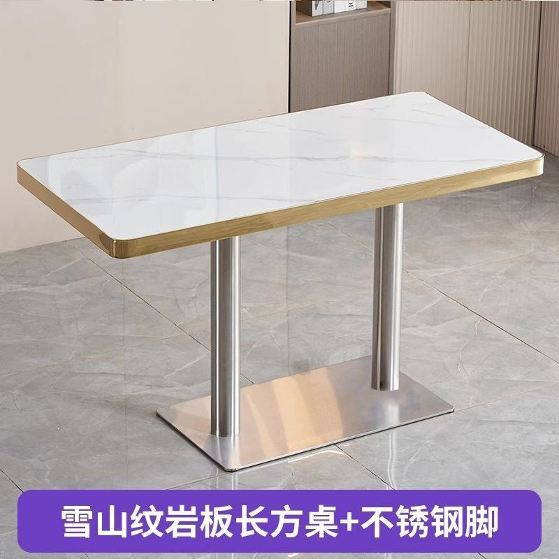 Commercial slate dining table theme restaurant barbecue shop snack shop restaurant ramen solid wood stool slate dining table casual style