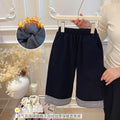 Pre-sale k-style trendy fall and wintergirl pants fleece-linedthickenedgirl style outwearkids k-style children's clothing trendy