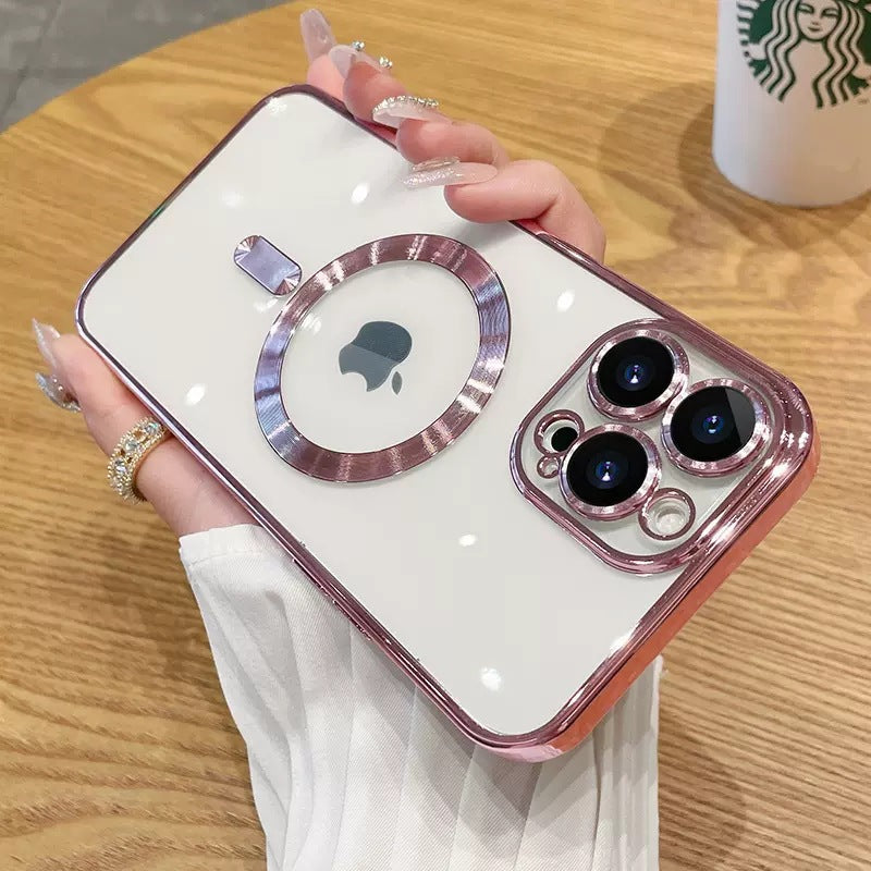Electroplated magnetic cd pattern case for apple 17 pro max, 13, cross-border iphone 16 soft shell protective cover, 15