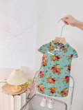 Baby girl cheongsam dress summer new style princess dress 1-2-3-4-5 years old toddler hanfu girl summer outfit