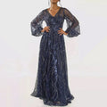 2025 cross-border fashion sequin dress - minimalist v-neck tassel beaded tie-up maxi party dress