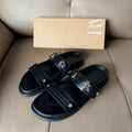 Summernew arrivalretro belt buckle casualthick sole slippers women's outwear genuine leather flats roman sandals