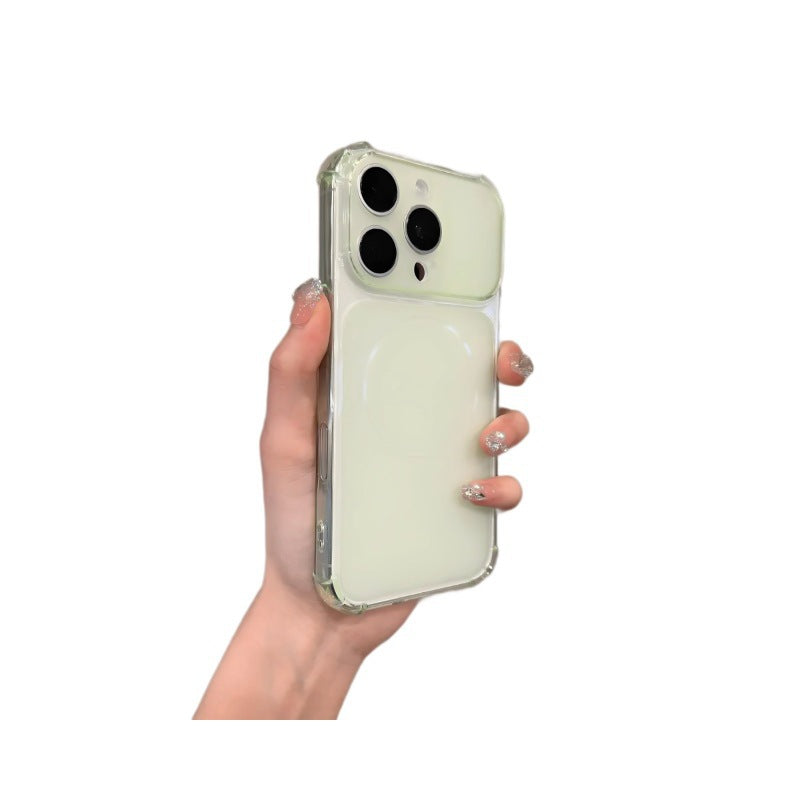 Four-corner anti-fall corning shell is suitable for iphone 16 frosted transparent mobile phone case that instantly turns into apple 17promax soft case