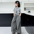 Girls' summer outfit set  new korean style chic fashionable girl's spring and autumn base layer casual pants two-piece set