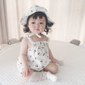 Infant summer sling baby breathable full printed cherry pattern romper pullover hooded pure cotton breathable romper