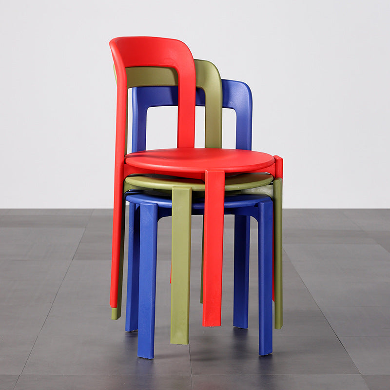 Nordic plastic chair - thickened, stackable dining chair for restaurants, cafes, indoor/outdoor use - dopamine backrest dining chair