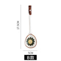 Japanese ceramic long-handled spoon - hand-painted cute creative cartoon dessert spoon - household ramen spoon - soup spoon