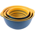Double-layer sink drain basket six-piece set kitchen living room for home fruit washing plate casual plastic rice washing basket